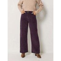 M &Co Petite Womens Petite Corduroy Wide Leg 27" Trousers - Purple