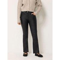 M &Co Petite Womens Petite Coated Bootcut Jeans - Blue