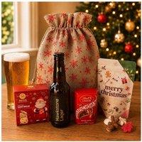 Funky Hampers Hawkstone Lager & Treats Christmas Gift Sack