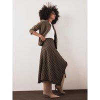 Mint Velvet Womens Checked Asymmetric Wrap Skirt - Green