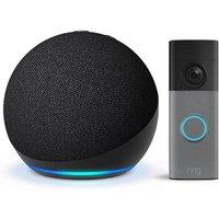 Ring Ring Battery Video Doorbell Speckled Grey (Newest Gen) & Amazon Echo Dot (5Th Generation) Smart Speaker