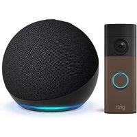Ring Ring Battery Video Doorbell Matte Mocha (Newest Gen) & Amazon Echo Dot (5Th Generation) Smart Speaker
