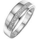 The Love Silver Collection Silver And Diamond Band Ring