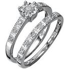 Love Diamond Sterling Silver 13 Point Diamond Bridal Set