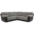 Sienna Fabric/Faux Leather High Back Recliner Corner Group Sofa