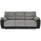 Sienna Fabric/Faux Leather High Back 3 Seater Recliner Sofa