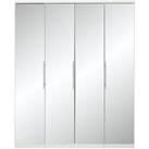Very Home Prague 4-Door Wardrobe With Mirrored Doors And Internal Chest Of 3 Drawers - Fsc Certified