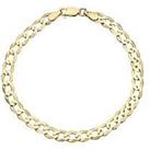 Love Gold 9 Carat Yellow Gold Solid Diamond Cut 8 Inch Curb Bracelet