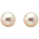 Love Gem 9 Carat White Gold Freshwater Pearl 6 Mm Stud Earrings