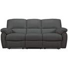 Leighton Leather/Faux Leather High Back 3 Seater Recliner Sofa - Black
