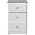 One Call Alderley Ready Assembled 3-Drawer Bedside Chest