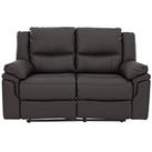 Albion Luxury Faux Leather 2 Seater High Back Manual Recliner Sofa