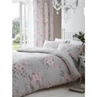 Catherine Lansfield Canterbury Floral Easy Care Duvet Cover Set - Grey