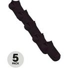 Everyday 5 Pack Unisex Trainer Liner Socks - Black