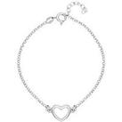 The Love Silver Collection Sterling Silver Plated With Rhodium Open Heart Bracelet