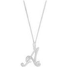 The Love Silver Collection Sterling Silver Cubic Zirconia Initial Pendant