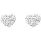 The Love Silver Collection Sterling Silver Crystal Heart Glitter Studs