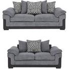 Phoenix Fabric And Faux Leather 3 Seater + 2 Seater Sofa Set (Buy And Save!) - Fsc Certified