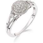 Love Diamond 9Ct White Gold 18 Point Diamond Cluster Ring