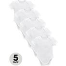 Everyday Baby Unisex 5 Pack Short Sleeve Bodysuits - White