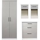 Swift Montreal Gloss 4 Piece Ready Assembled Package &Ndash; 2 Door Wardrobe, 3 Drawer Chest And