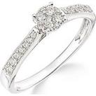 Love Diamond 9Ct White Gold 25 Points Of Diamonds Ring With Stone Set Shoulders