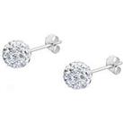 The Love Silver Collection Sterling Silver 6Mm Crystal Glitterball Studs