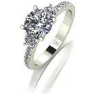 Moissanite Lady Lynsey 9Ct Gold 1.50Ct Total Round Brilliant Moissanite Trilogy Ring With Stone Set 