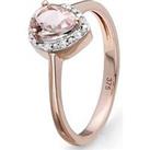 Love Gem 9Ct Rose Gold Morganite And Diamond Ring