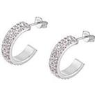The Love Silver Collection Sterling Silver Crystal Pav&Eacute; Half Hoop Earrings