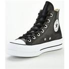 Converse Womens Leather Lift Hi Top Trainers - Black