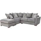 Very Home Kingston Fabric Left Hand Scatter Back Corner Chaise With Footstool