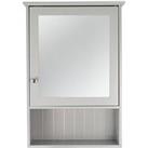 Lloyd Pascal Portland Mirrored Bathroom Wall Cabinet - Grey