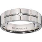 Titanium Diamond-Set Fancy Cut Mens Ring