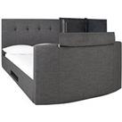 Very Home Avelon Fabric Side Lift Ottoman Storage Tv Bed With Bluetooth, Usb Chargers Mattress Optio