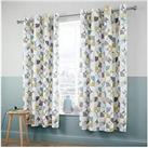 Catherine Lansfield Retro Circles Eyelet Lined Curtains
