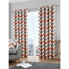 Fusion Chevron 100% Cotton Lined Eyelet Curtains