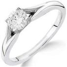Love Diamond 9Ct White Gold 1/3 Carat Diamond Solitaire Ring With Tapered Shoulders