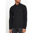 Allsaints Reform Long Sleeve Polo Shirt - Black