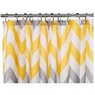 Croydex Chevron Textile Shower Curtain &Ndash; Yellow, Grey And White