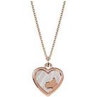 Radley 18K Rose Gold Plated Sterling Silver And Mother Of Pearl Heart Dog Pendant Ladies Necklace