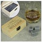 The Personalised Memento Company Personalised On The Rocks Whiskey Stones And Glass Set