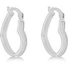 The Love Silver Collection Sterling Silver Stardust Heart Creole Hoop Earrings