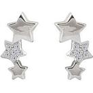 The Love Silver Collection Sterling Silver Cubic Zirconia Triple Star Stud Earrings