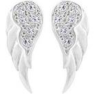 The Love Silver Collection Sterling Silver Cubic Zirconia Angel Wing Stud Earrings