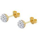 The Love Silver Collection 18Ct Gold Coated Sterling Silver Crystal Glitter Stud Earrings