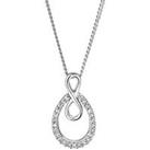 Love Diamond Sterling Silver 10Pt Diamond Infinity Pendant Necklace