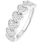 The Love Silver Collection Sterling Silver Cubic Zirconia Pave Heart Ring
