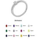 The Love Silver Collection Sterling Silver Cubic Zirconia Solitaire Birthstone Ring