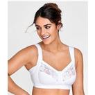Miss Mary Of Sweden Lovely Lace Non Wired Cotton Bra With Padded Side Support - White